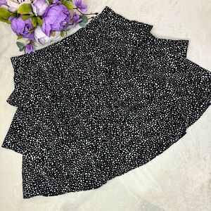 NWT Boutique Black and White Polka Dot Tiered Skirt